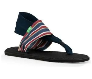 Sanuk Yoga Sling 2 Prints Sand Harbor Sandal Navy Blue White Red